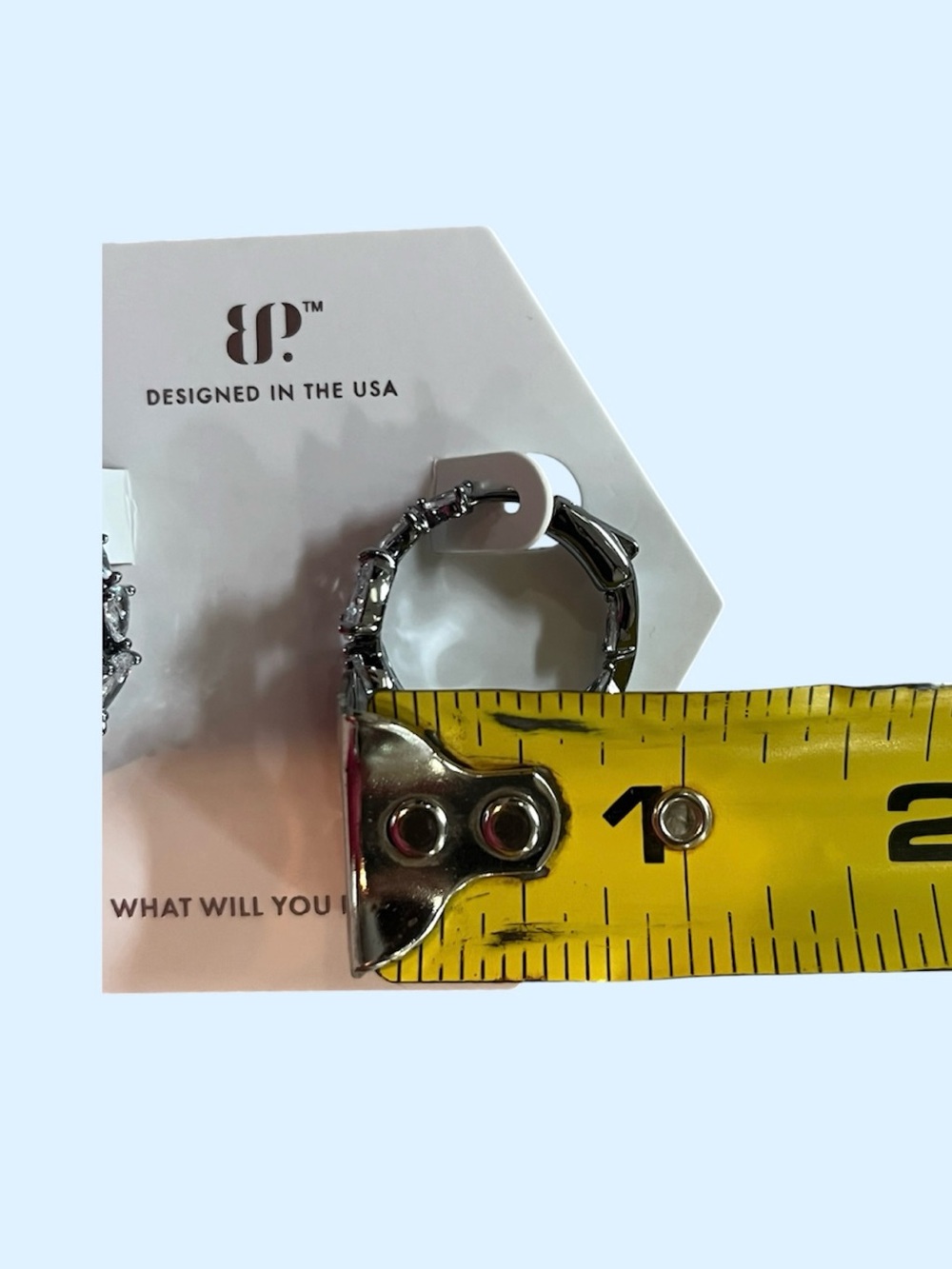 Diamond Cubic Zirconia Hoop Earrings by bp / New In Box/ Birthday collection - Picture 11 of 13
